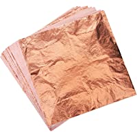 100 Hojas de Pan de Imitación para Artesanía de Dorado- Proyectos de Artes- Decoración de Muebles- 14 por 14 cm (Dorado…